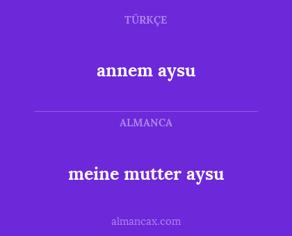 annem aysu - meine mutter aysu