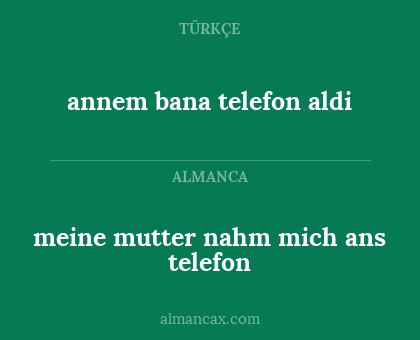 meine mutter nahm mich ans telefon - annem bana telefon aldi