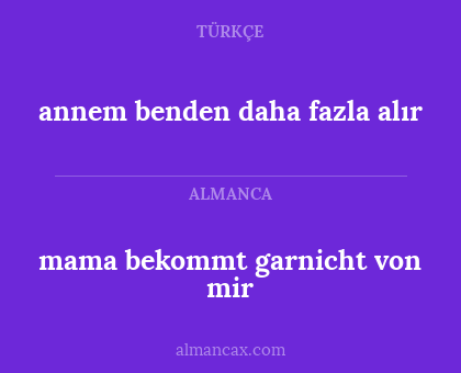 mama bekommt garnicht von mir - annem benden daha fazla alır