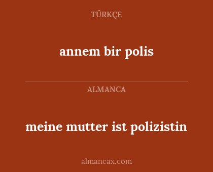 annem bir polis - meine mutter ist polizistin