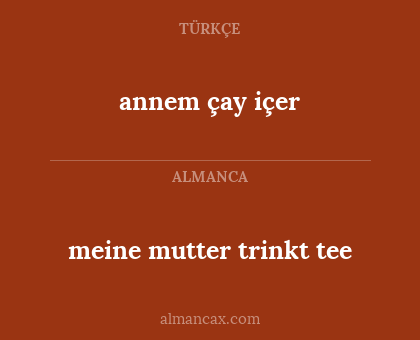 meine mutter trinkt tee - annem çay içer
