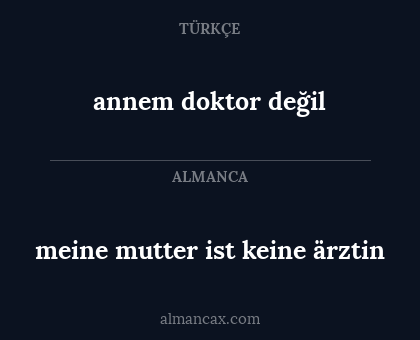 meine mutter ist keine ärztin - annem doktor değil