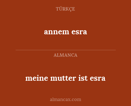 meine mutter ist esra - annem esra