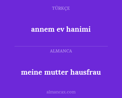 meine mutter hausfrau - annem ev hanimi