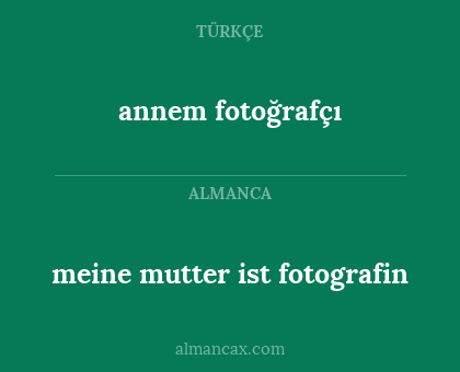 meine mutter ist fotografin - annem fotoğrafçı
