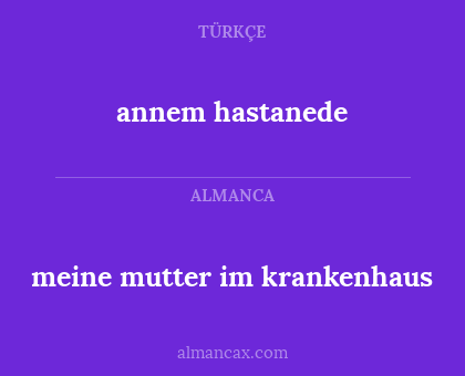 meine mutter im krankenhaus - annem hastanede