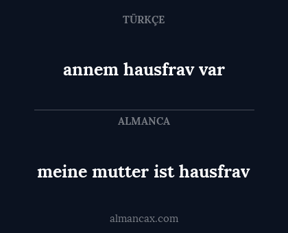 meine mutter ist hausfrav - annem hausfrav var