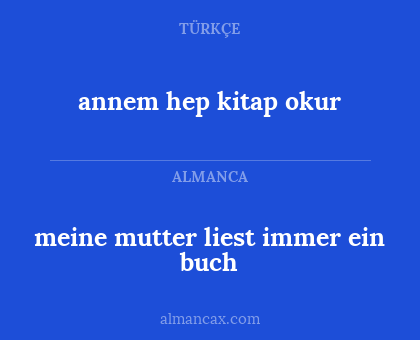 meine mutter liest immer ein buch - annem hep kitap okur