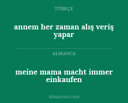 annem her zaman alış veriş yapar - meine mama macht immer einkaufen