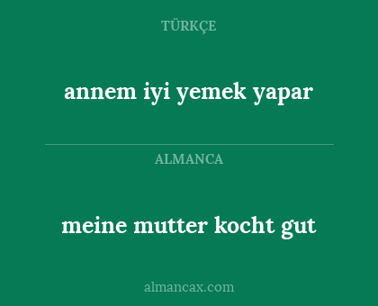 meine mutter kocht gut - annem iyi yemek yapar