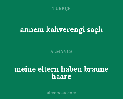annem kahverengi saçlı - meine eltern haben braune haare
