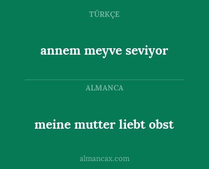 meine mutter liebt obst - annem meyve seviyor