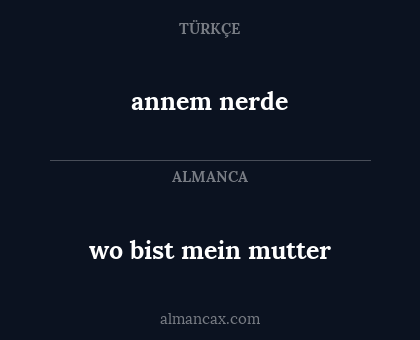 annem nerde - wo bist mein mutter