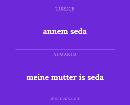 meine mutter is seda - annem seda