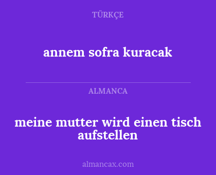 meine mutter wird einen tisch aufstellen - annem sofra kuracak