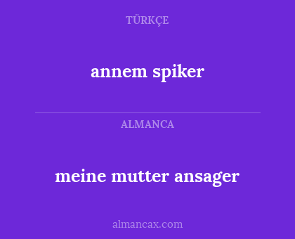 annem spiker - meine mutter ansager