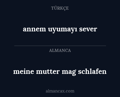 meine mutter mag schlafen - annem uyumayı sever