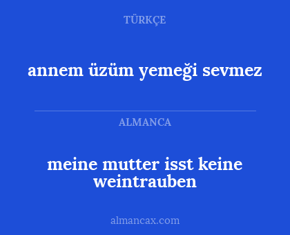 annem üzüm yemeği sevmez - meine mutter isst keine weintrauben