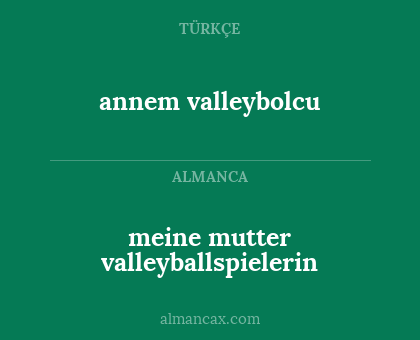 meine mutter valleyballspielerin - annem valleybolcu
