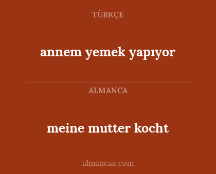annem yemek yapıyor - meine mutter kocht
