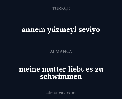 meine mutter liebt es zu schwimmen - annem yüzmeyi seviyo