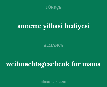 anneme yilbasi hediyesi - weihnachtsgeschenk für mama