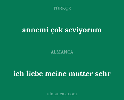 annemi çok seviyorum - ich liebe meine mutter sehr