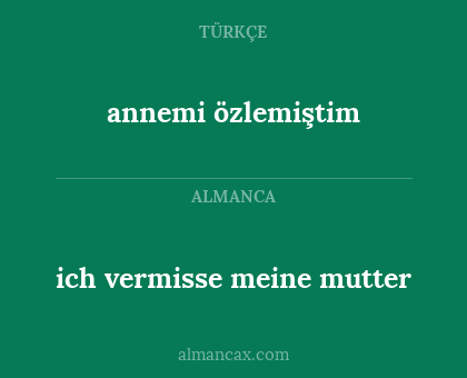 annemi özlemiştim - ich vermisse meine mutter
