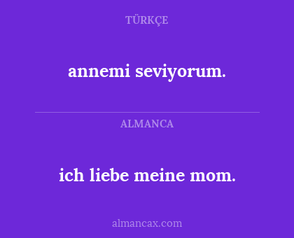 annemi seviyorum. - ich liebe meine mom.