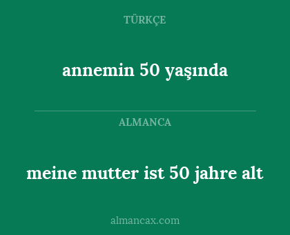 annemin 50 yaşında - meine mutter ist 50 jahre alt