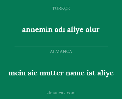 annemin adı aliye olur - mein sie mutter name ist aliye