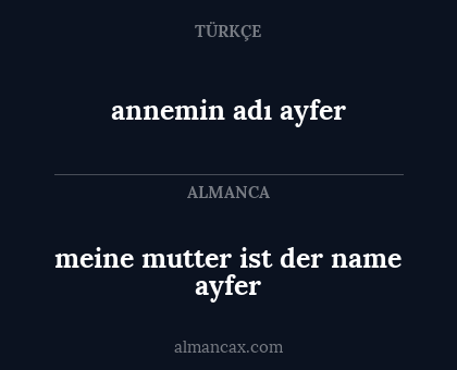 annemin adı ayfer - meine mutter ist der name ayfer