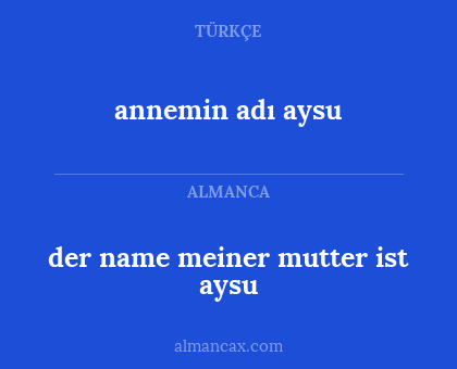 annemin adı aysu - der name meiner mutter ist aysu