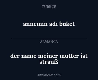 annemin adı buket - der name meiner mutter ist strauß