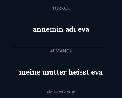 meine mutter heisst eva - annemin adı eva