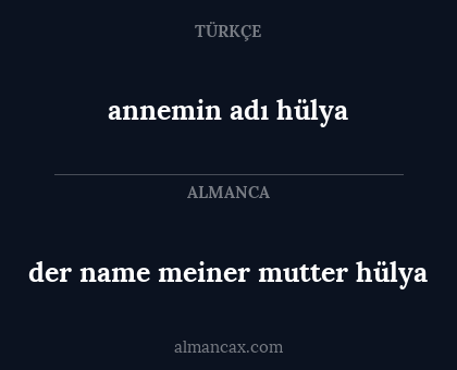 der name meiner mutter hülya - annemin adı hülya