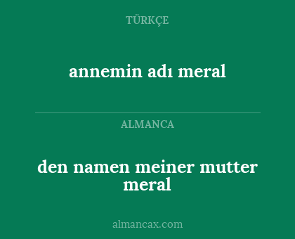 annemin adı meral - den namen meiner mutter meral