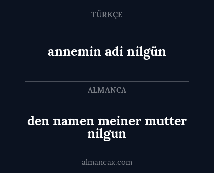 annemin adi nilgün - den namen meiner mutter nilgun