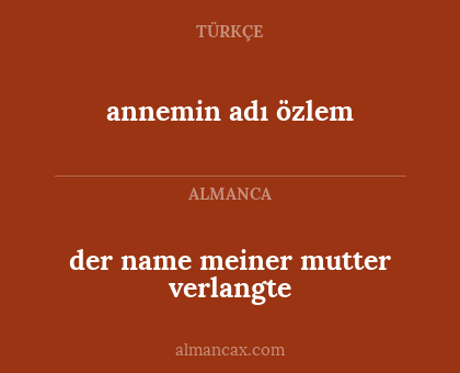annemin adı özlem - der name meiner mutter verlangte