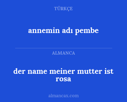 der name meiner mutter ist rosa - annemin adı pembe