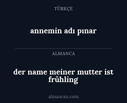 der name meiner mutter ist frühling - annemin adı pınar