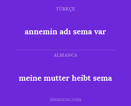 annemin adı sema var - meine mutter heibt sema