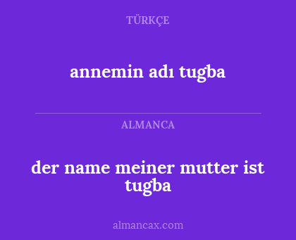 annemin adı tugba - der name meiner mutter ist tugba