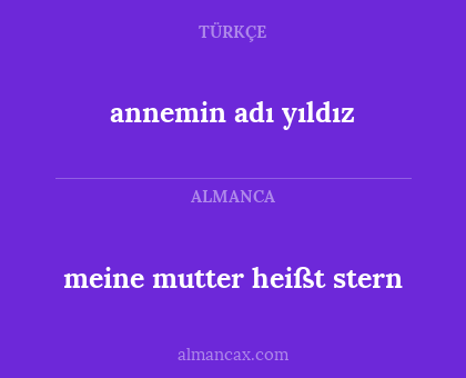 meine mutter heißt stern - annemin adı yıldız