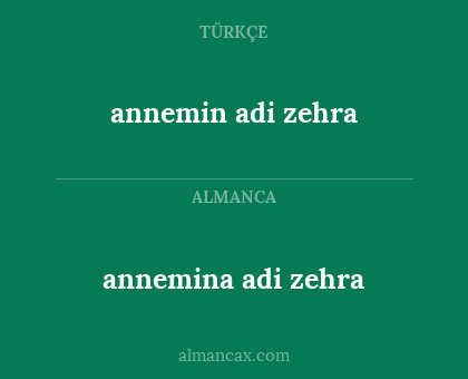 annemina adi zehra - annemin adi zehra