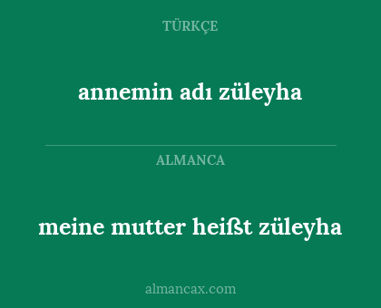 meine mutter heißt züleyha - annemin adı züleyha
