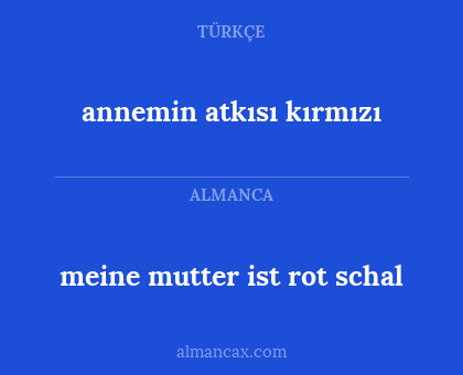 meine mutter ist rot schal - annemin atkısı kırmızı