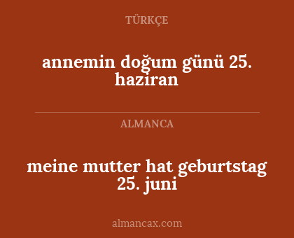 annemin doğum günü 25. haziran - meine mutter hat geburtstag 25. juni