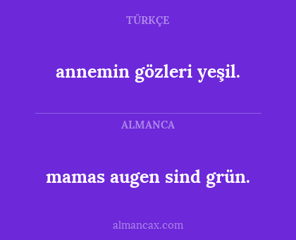 annemin gözleri yeşil. - mamas augen sind grün.