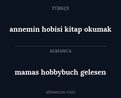 mamas hobbybuch gelesen - annemin hobisi kitap okumak